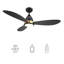Ventilateur de plafond intelligent 52 po avec télécommande Fayette, ensemble d'éclairage inclus avec l'assistant Google et Amazon Alexa, raccourci Siri.-70836606