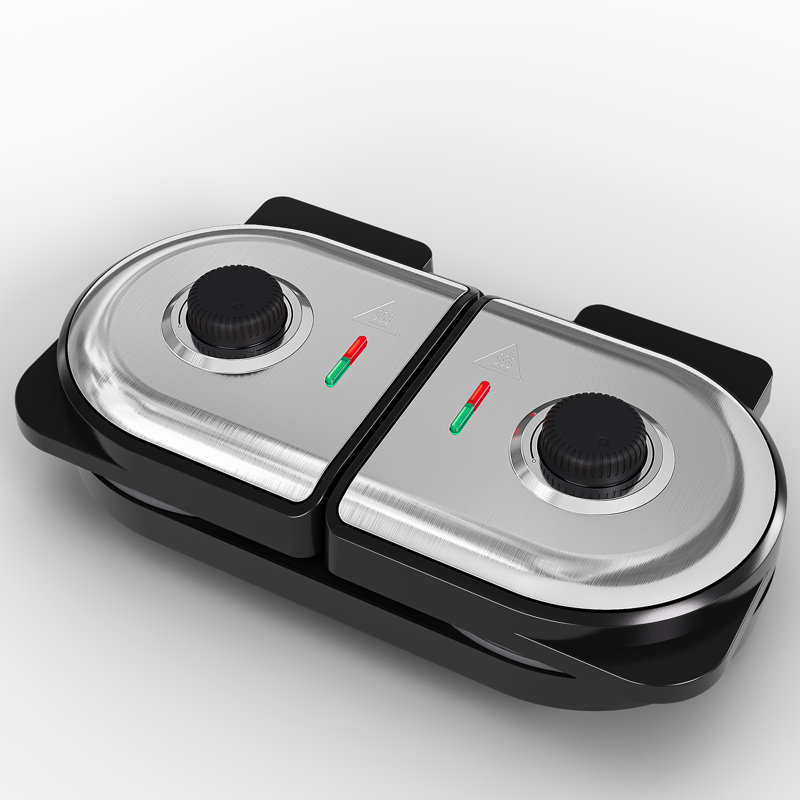 Double Waffle Maker With Adjustable Temp, Heart Waffle & Classic Waffle Iron