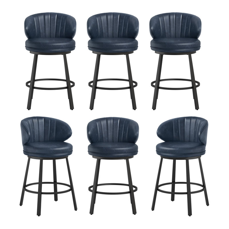 Tabourets de bar pivotants modernes avec structure en métal, Beige, 6