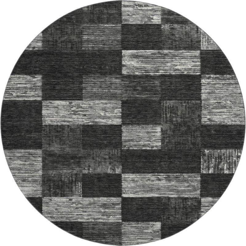 Premium Machine Washable Krause AMF1139 Geometric Rug, Round 8'