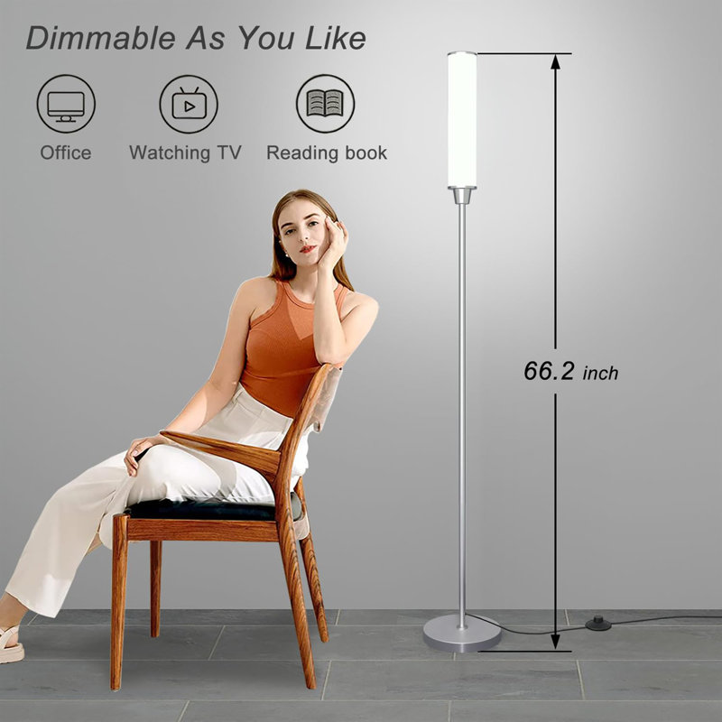 Joclynn 66.2'' Traditional Floor Lamp, Gray