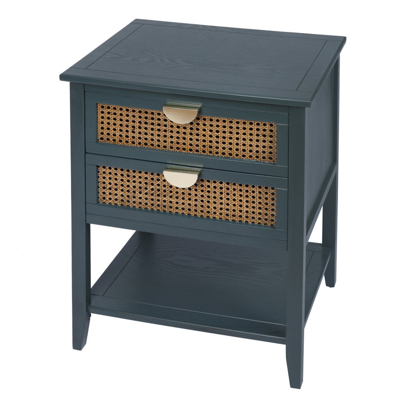 Table d'appoint 2 tiroirs, Vert