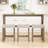4-Piece Farmhouse Counter Height Dining Set with Upholstered Stools for Small Spaces-871972736