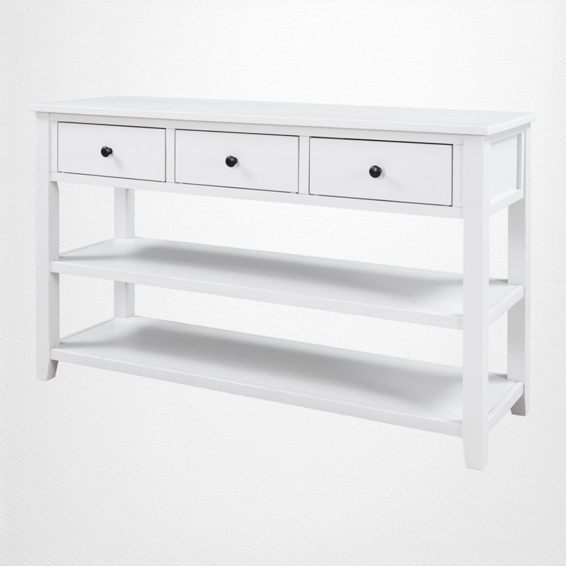 50" Console Table, Antique White, Antique White