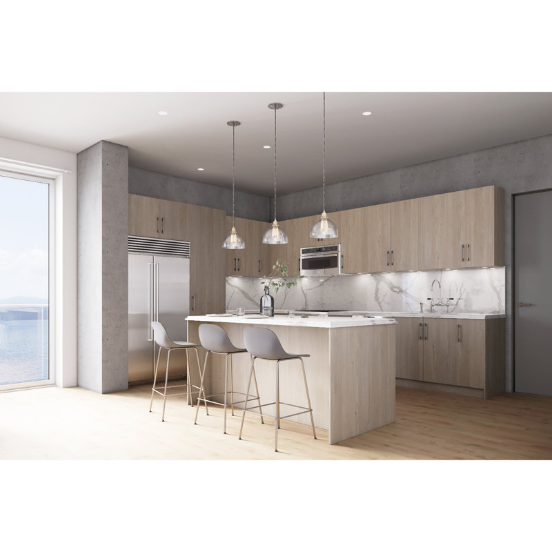 Gray Nordic Slab Style Wall Kitchen Cabinet End Panel