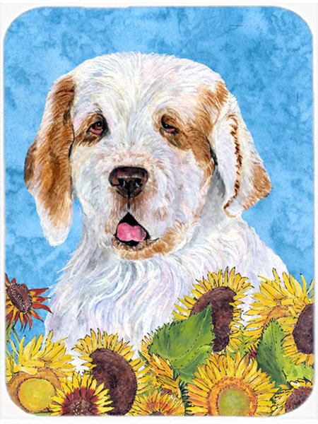 Caroline's Treasures Clumber Spaniel Glass Cutting Board