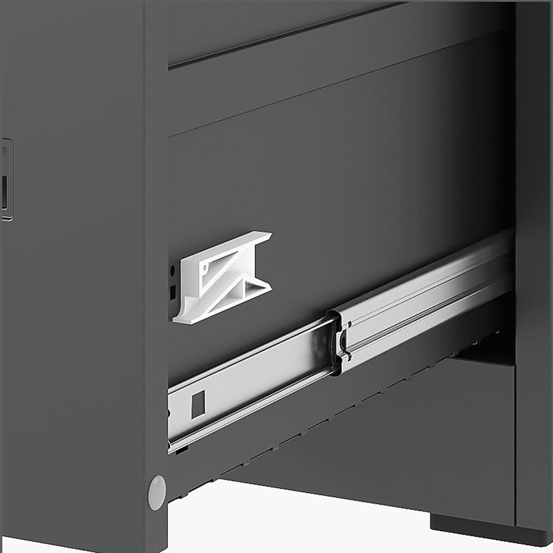 4 Drawer File Cabinet with Lock Metal Vertical File Cabinet, Black