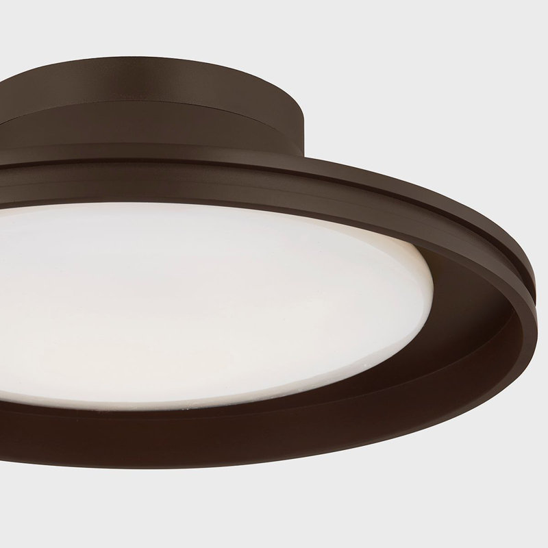 Bronze and Opal Glass 14.75" LED Flush Mount Light