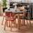 Black Brown Round Solid Wood Dining table-1292036293