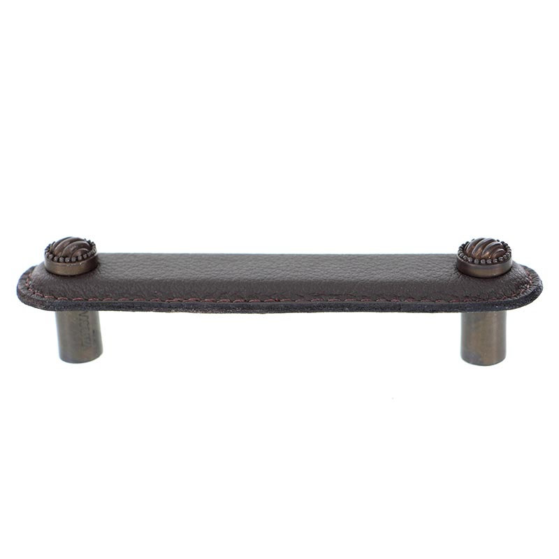Sanzio Lines and Dots 6'' Center to Center Bar Pull, 4", Antique Copper, Dark Bronze