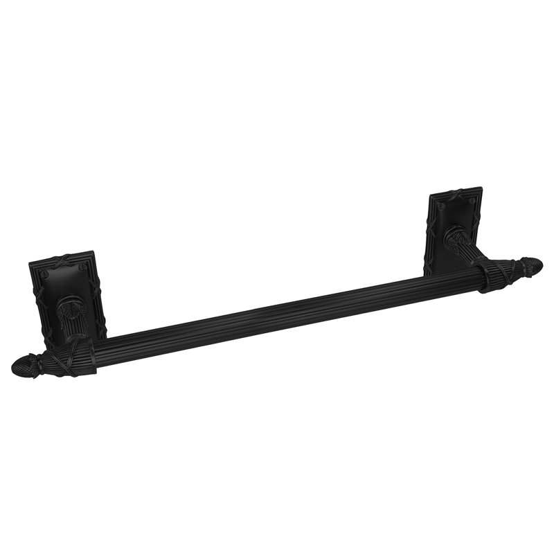 HYDE PARK 30" TOWEL BAR; ANTIQUE NICKEL FINISH, Matte Black, 3.75" H x 22.25" W x 4.5" D