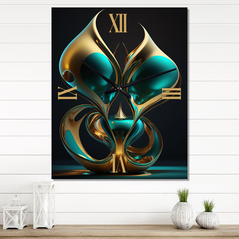 Horloge murale en forme de sphère dorée 3D Rhythm Of Infinity, Petit