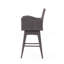 Tabouret de bar pivotant moderne en osier d'extérieur moderne avec pieds fuselés, durable et élégant pour les espaces de patio et de bar