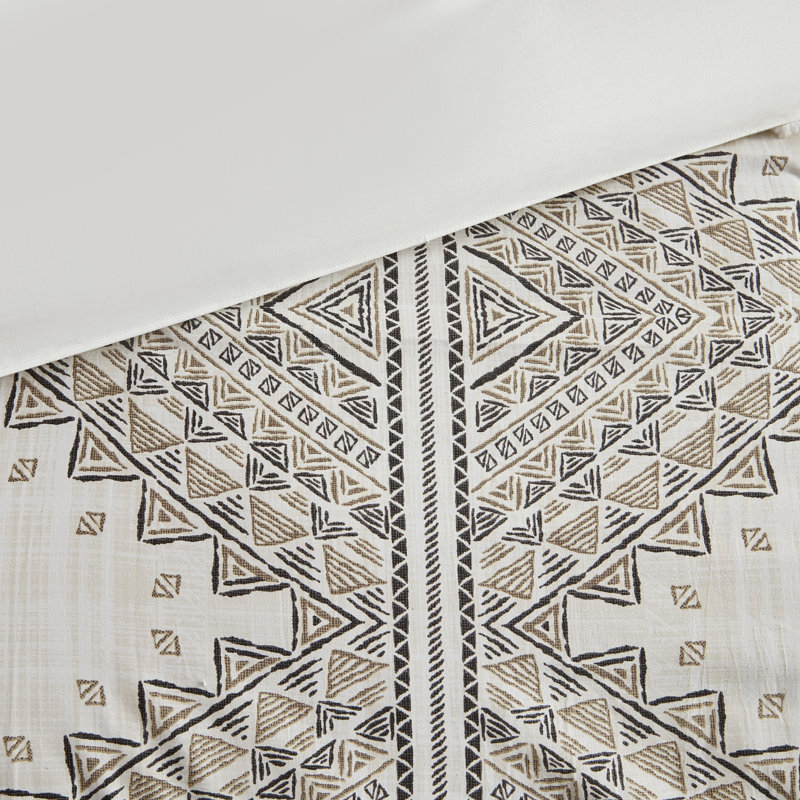 Ibiza Beige and Ivory Boho Chic King Duvet Cover Set