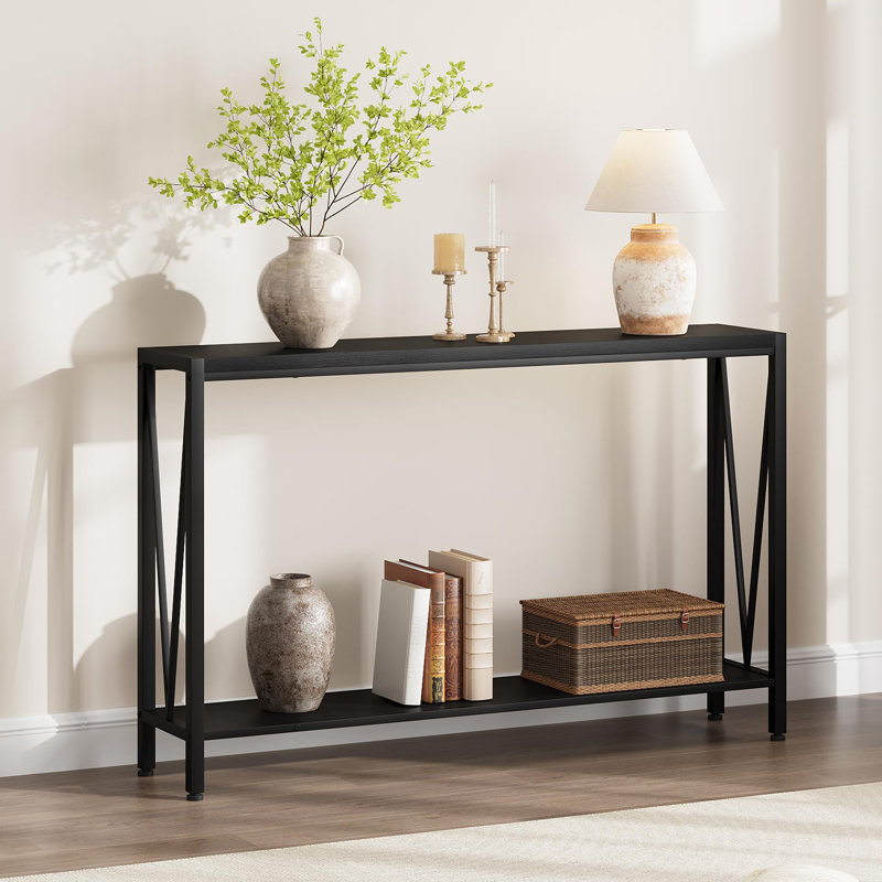 Console Table, 75.9cm H x 109cm W x 24.9cm D, Black