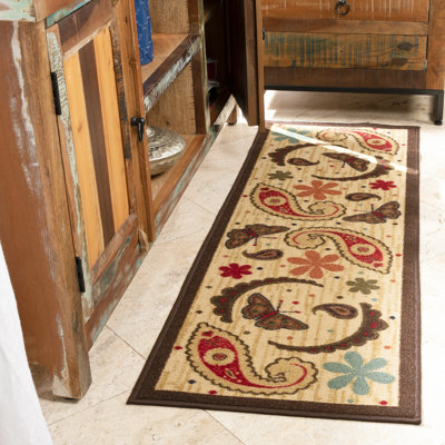 Tapis de cuisine antidérapant à motif cachemire