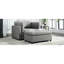 Fauteuil moderne avec coussin gris, soutien lombaire doux, lin haut, coussins lavables amovibles, siège gris