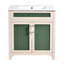Ensemble de meuble-lavabo de salle de bain avec lavabo en céramique, armoire de rangement moderne avec cadre réglable en bois massif