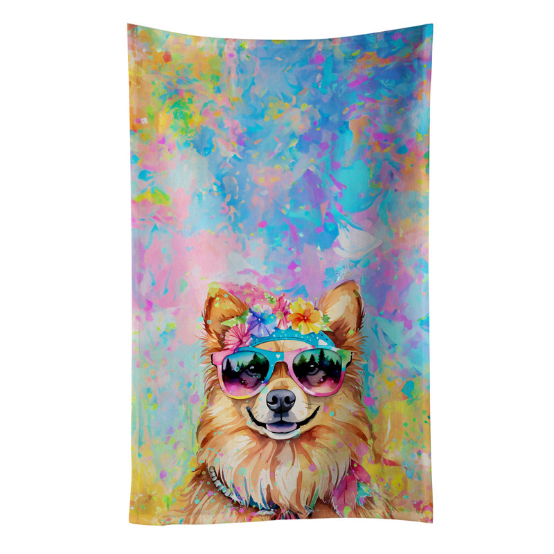 Serviette de cuisine Pomeranian Hippie Dawg
