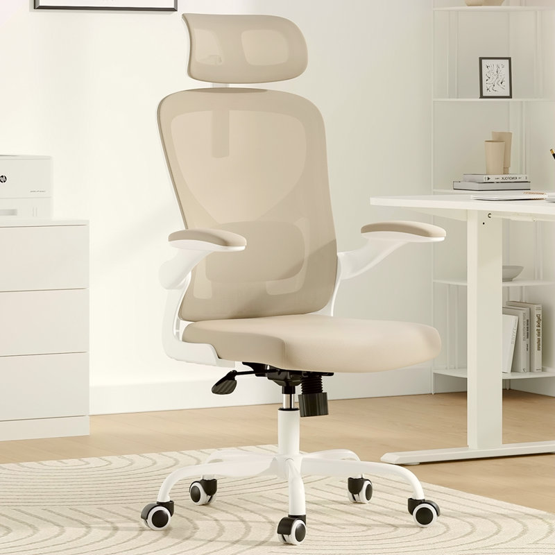Chaise de bureau ergonomique, chaise de bureau avec appui-tête, chaise d'ordinateur à haut dossier avec accoudoirs et support lombaire réglable pour la salle d'étude de bureau à domicile