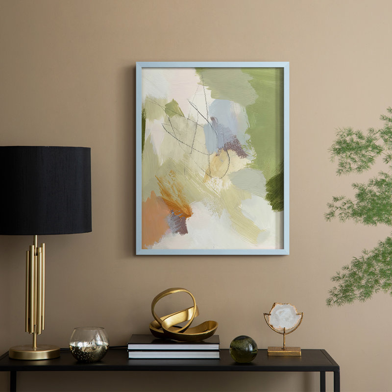 Verdure II Framed Print - Solid Wood, H 11 po x l 9 po, Bleu