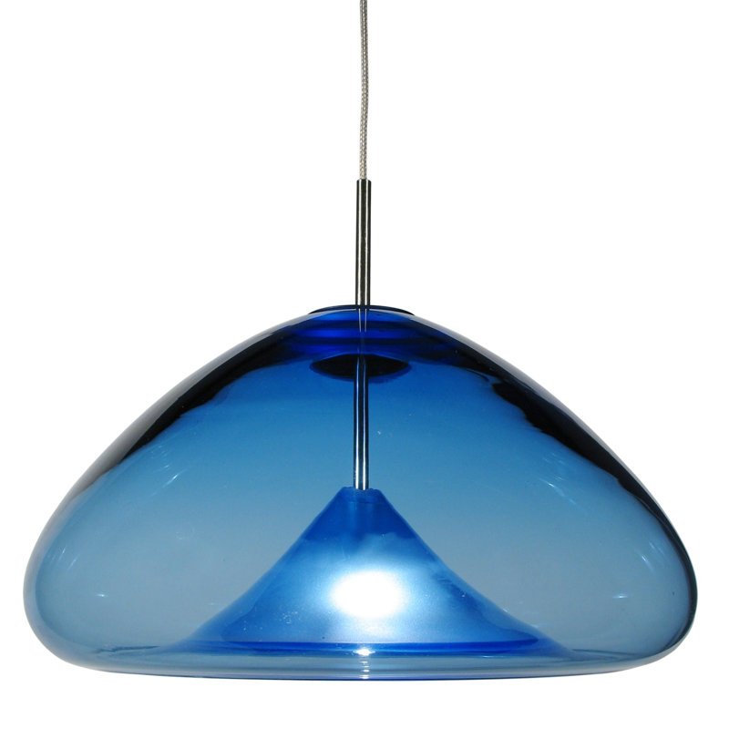 Luminaire suspendu basse tension 1 lumières Fuji, Nickel satiné, Améthyste, Rond plat, transformateur, sans douille