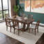 Ensemble de table de salle à manger extensible 7 pièces avec 6 chaises rembourrées-1233248587