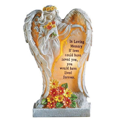 Statue de pelouse ange avec fleurs Charlsie