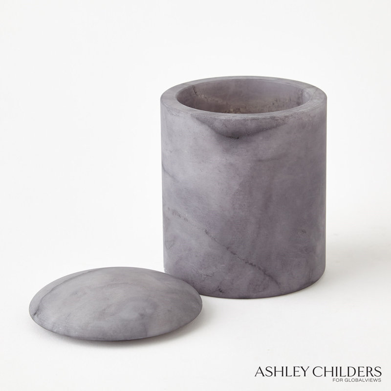 Gala Alabaster Canister-Tall, Gray