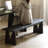 Black Solid Wood Bench-294772596