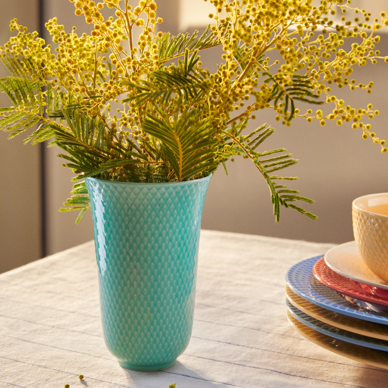Pot en porcelaine Rhombe, Turquoise