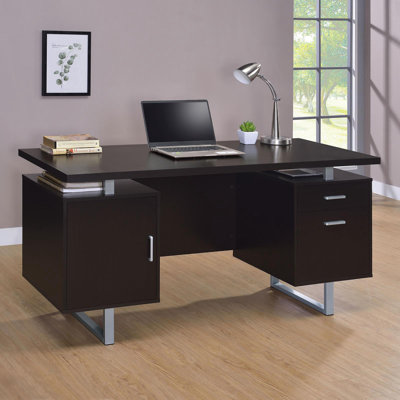 Bureau flottant à 2 tiroirs Cappuccino