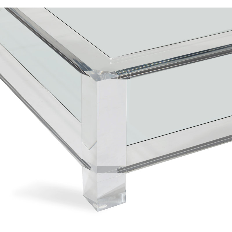 Surrey Glass Top Single Coffee Table, 17" H X 60" L X 60"W