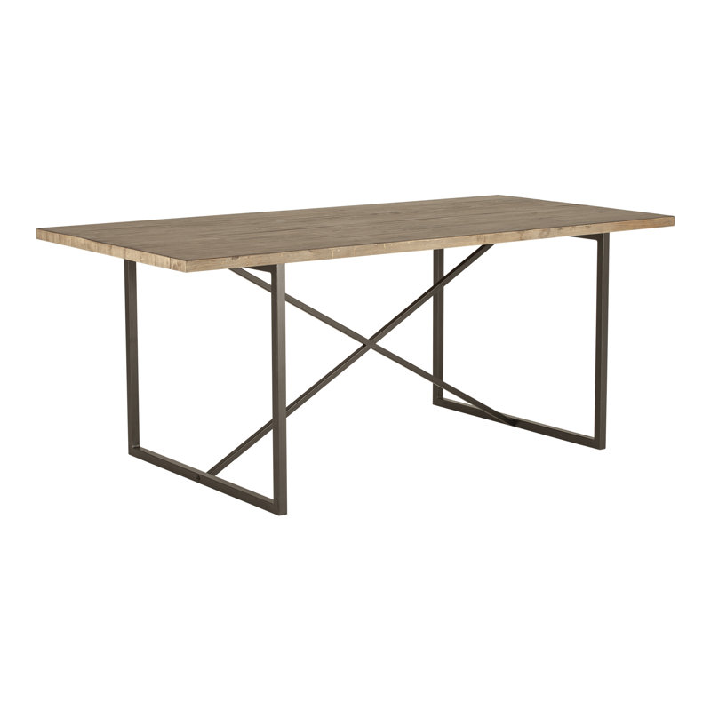 Sierra Dining Table, Light Brown/Aged Bronze