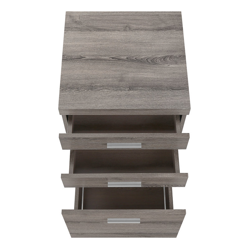 File Cabinet, Rolling Mobile, Storage Drawers, Printer Stand, Office, Work, Brown Laminate, Contemporary, Modern, Taupe