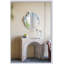 Console sculptée arquée 32,3 x 14,2 x 29,9 po avec finition en faux travertin beige