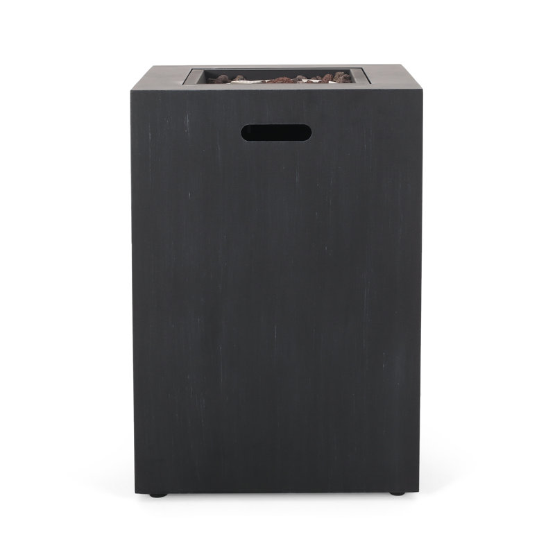 Foyer d'extérieur 19,5 "au propane 30 000 BTU, réservoir à l'intérieur, noir brossé