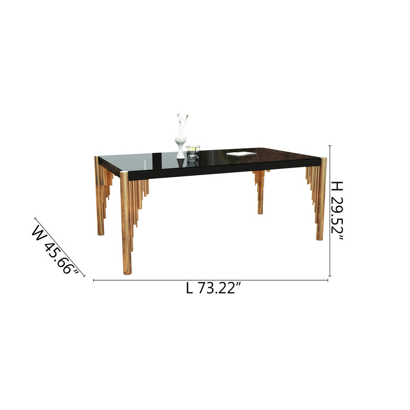 Table basse transitionnelle dorée et noire