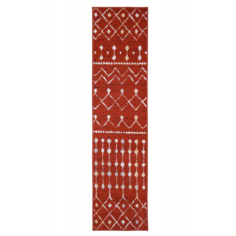 Tapis rouge / ivoire Arpana, Tapis de couloir 2 pi x 8 pi