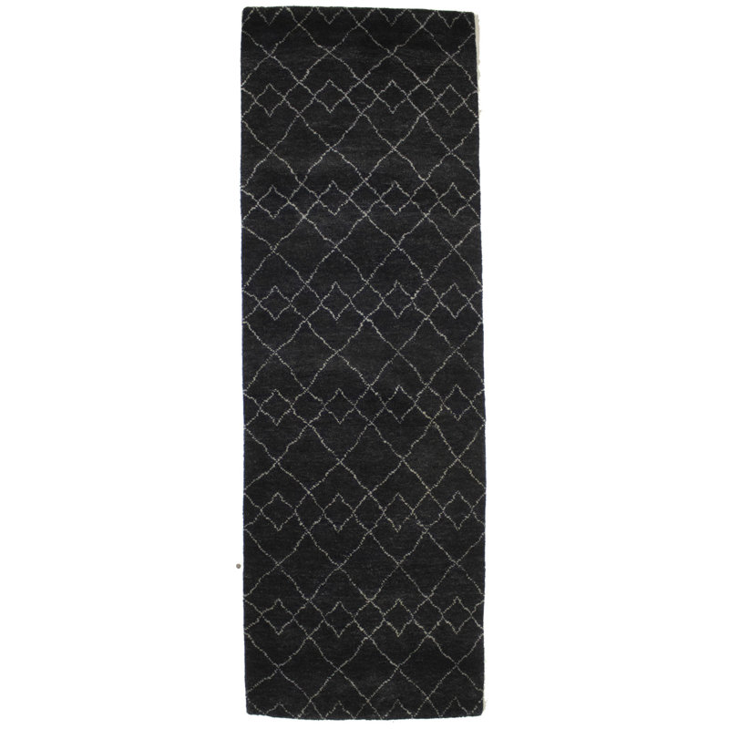 Tapis de couloir Charcoal Tribal, Tapis de couloir 2 pi 8 po x 8 pi