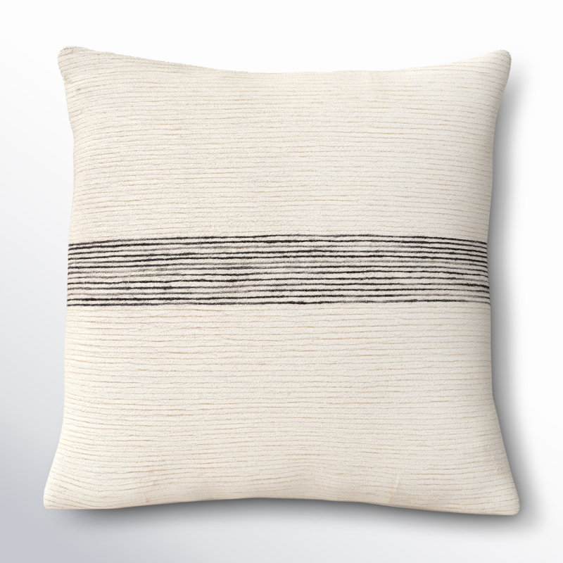 Cason Striped Cotton Blend Reversible Throw Pillow, 18" x 18", Pillow Cover Only - No Insert