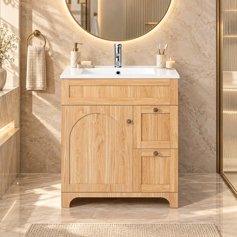 Freestanding Standard With Resin Top, Brown
