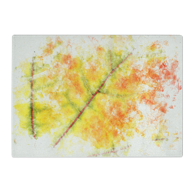 Tempered Glass the Leaf of a Sycamore Tree Chopping Board, 28.5 cm x 39 cm