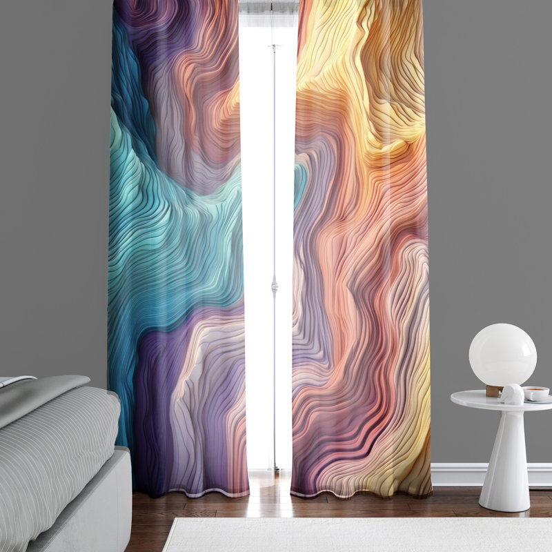Paire de rideaux semi-transparents en polyester Betuel, L 40 po x L 52 po