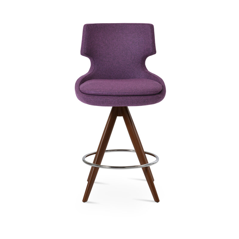 Patara Pyramid MW  Swivel Bar Stool in Deep Maroon