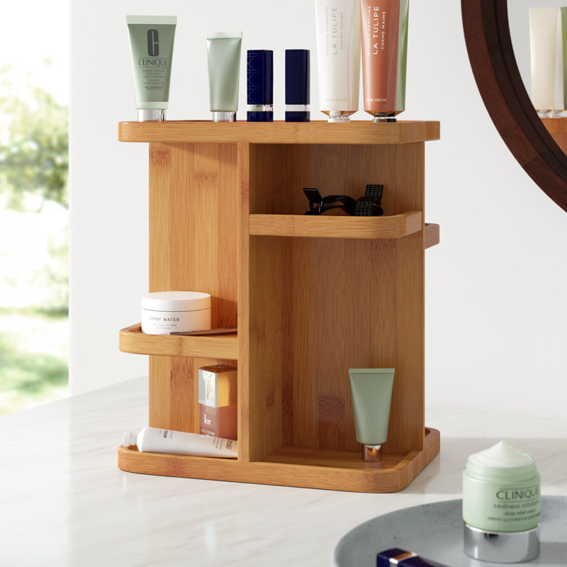 Sorbus 360 degree Bamboo Rotating Makeup Organizer