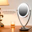 Miroir de maquillage de table lumineux 8 "avec grossissement 1X / 5X, miroir de meuble-lavabo double face, lumières DEL à intensité variable, conception pivotante à 360 ° et double alimentation, chrome poli MLT75CH1X5X-1486002042-1486002043