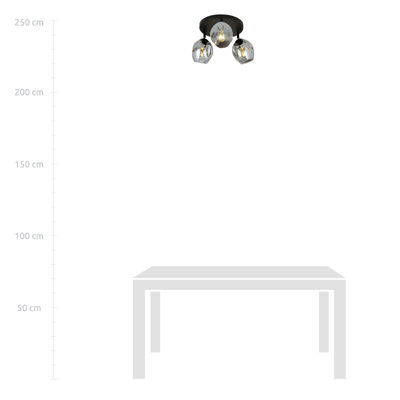 Goodfellow Glass Semi Flush Mount, Graphite