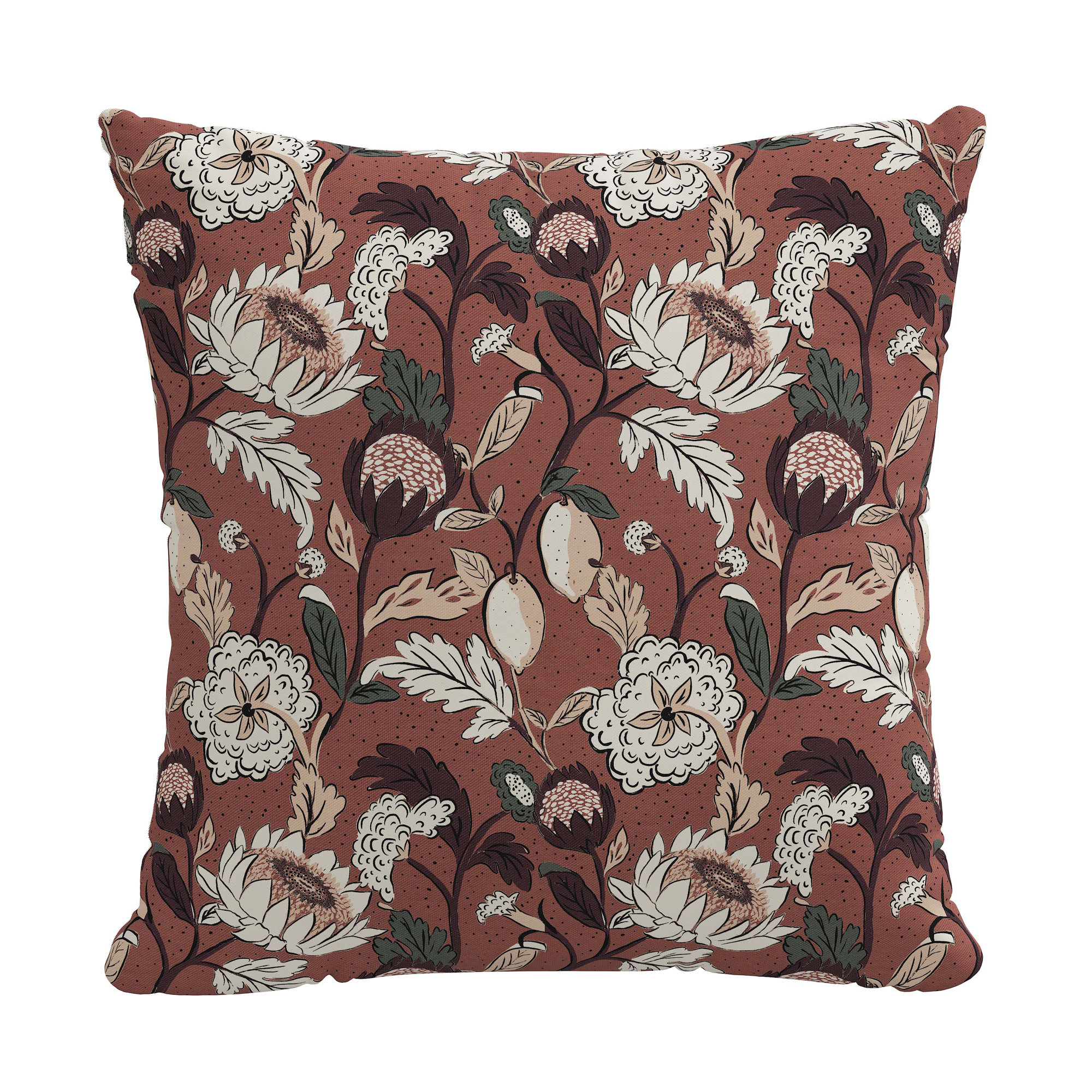 Arkins Floral Cotton Throw Pillow, Cover, 22, Dottie Floral Weathered Rose OGA