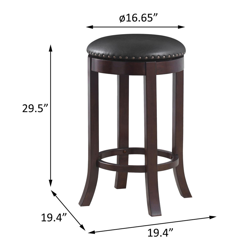 Tabouret pivotant Panmati en brun, Tabouret de bar (hauteur d'assise de 29,5 po)